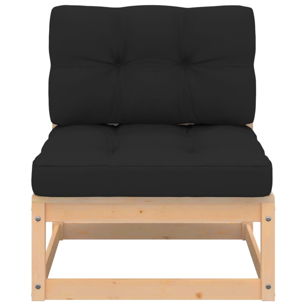 4 Piece Garden Lounge Set with Cushions Solid Pine Wood
