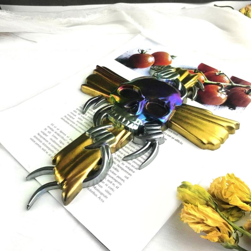 Rose Skull Crossed Mold Valentines Semi-stereoscopic Silicone Molds Epoxy Casting Mould for Wall Hanging Decor DIY Craft