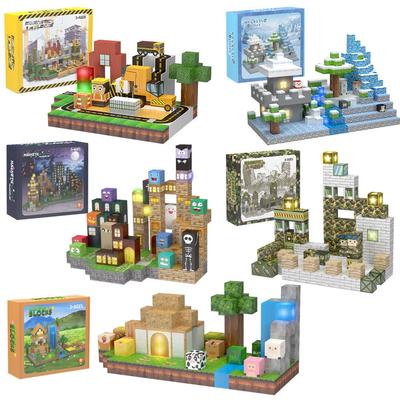 2.0cm DIY Magnetic Building Blocks with Lights - Magnetic Cubes Military Engineering Farm Set