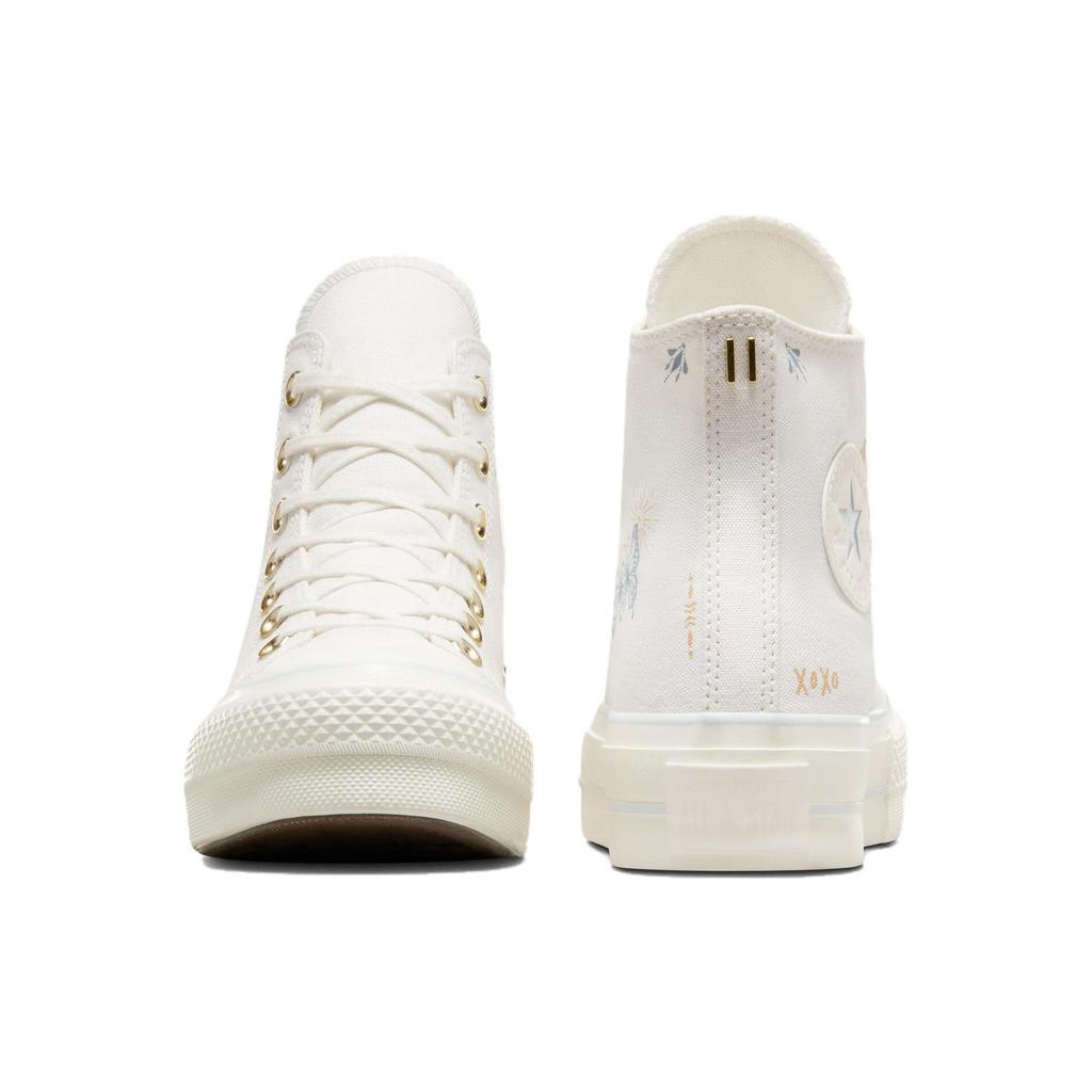 Converse Chuck Taylor All Star Lift Platform High Tiny Tattoos Women Sneakers Cream Vintage-White Cocoon-Blue A07135C