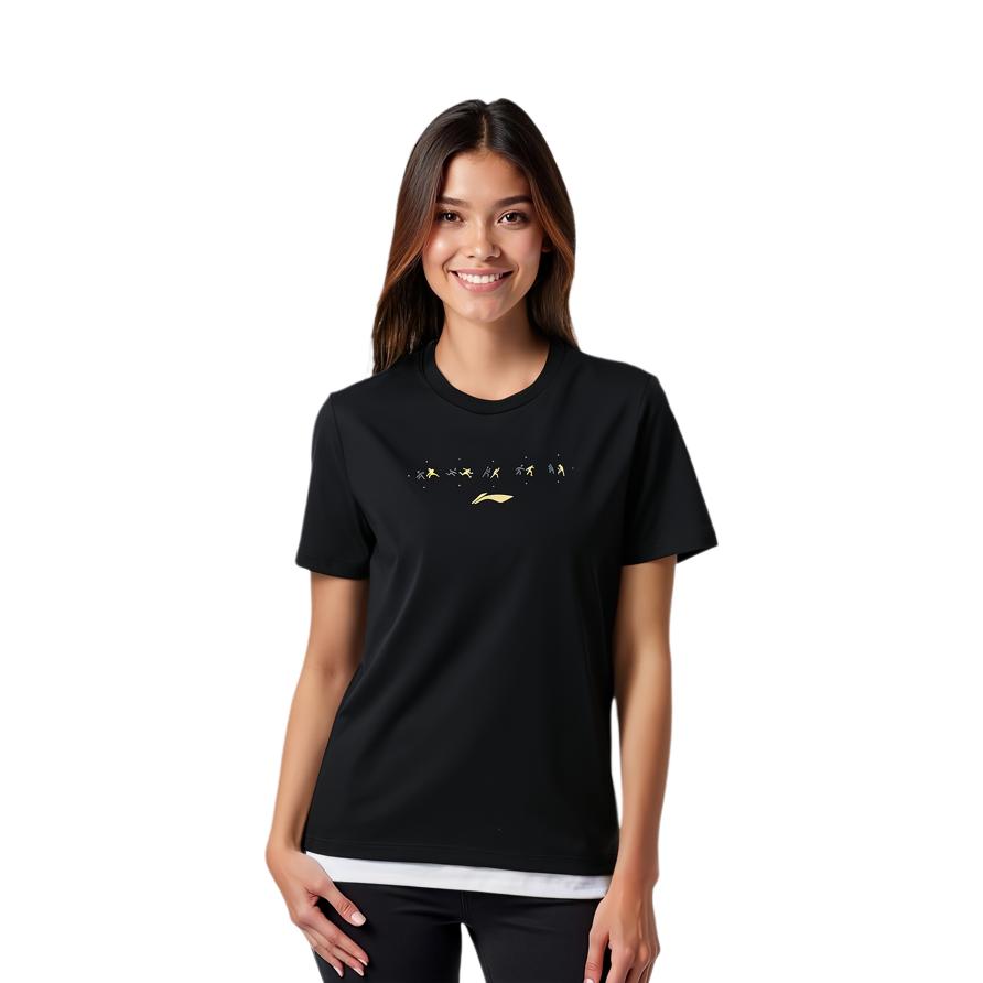 Li Ning Table Tennis Collection Sports Lifestyle Collection T Shirt Unisex Black AHSV439-1