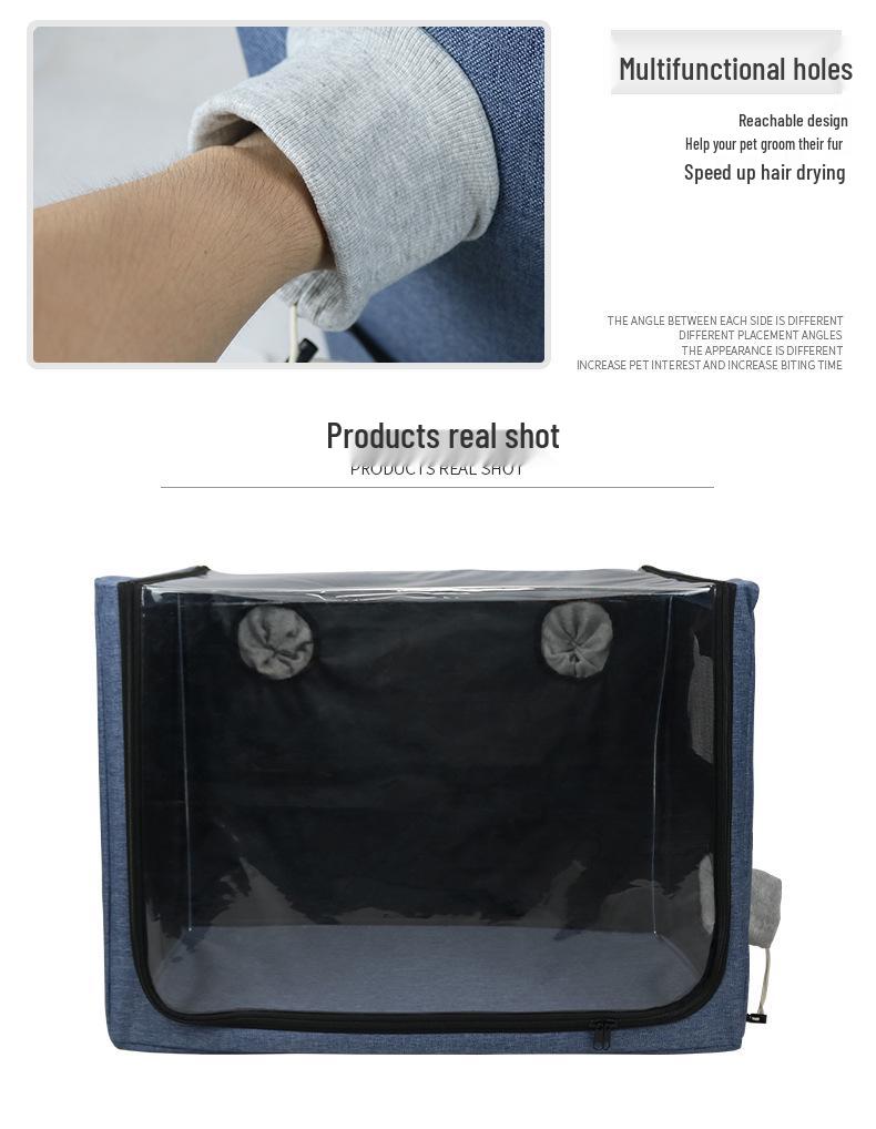 Foldable Pet Bath & Drying Atomizer Box for Cats and Dogs