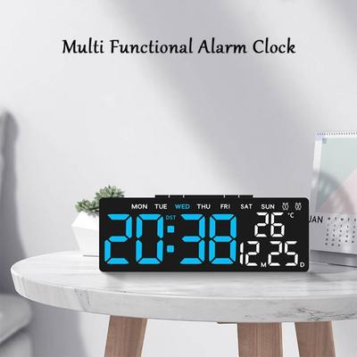 Reloj de pared electrónico con temperatura, reloj de mesa con pantalla de pared, relojes LED digitales para dormitorio