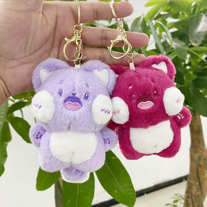 Plush Lovable Mini Cat Hanging Doll Keychain Perfect Companion For Bags And Key Accessories
