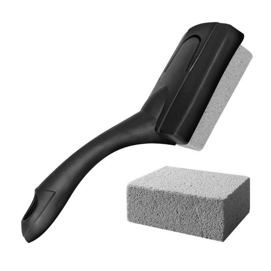 

Grill Cleaning Stone And Scraper Set Natural Ceramic Pumice Grill Cleaner for Grates Stove Oven Safe Non-Scratch BBQ Brushes 1 Set