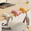 Niedliche Katzenförmige Kreative Schreibtischhaken Schlüsselhalter Kawaii Büro Schreibtisch Ornament Taschenaufbewahrungshaken Tischkante Schlüsselanhänger Organizer