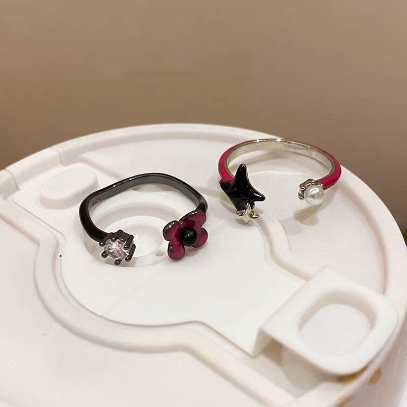 Wykwintny Otwarty Pierścionek z Wiszącą Gwiazdą Kwiatową 2025 - Słodki, Cool, Ekskluzywny Design