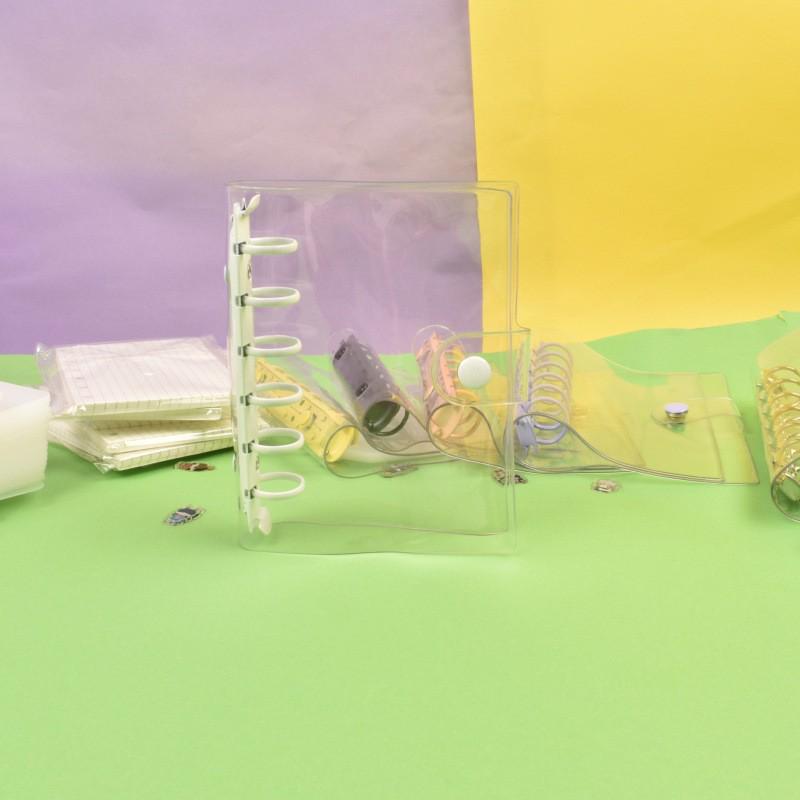 Transparent PVC A5 Planner Cover with Refillable Binder & Zipper Bag