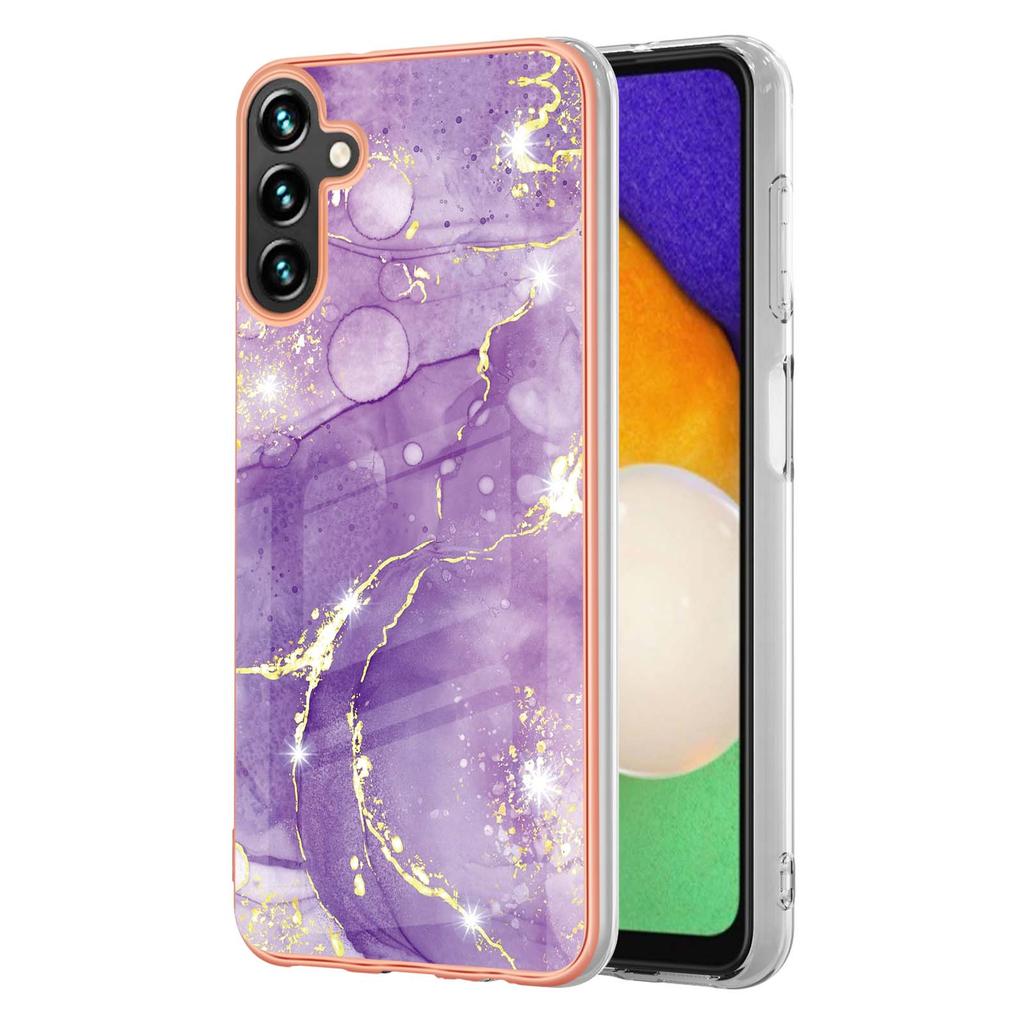 For Samsung Galaxy A36 5G TPU Case with IMD Marble Pattern Electroplated Back Cover