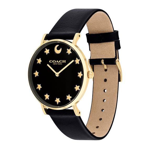 

Coach Perry Black Dial Black Leather Strap Watch for Women - 14503042 чорний