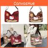 Printed Canvas Plaid Shoulder Bag Outdoor Leisure Crossbody Bag