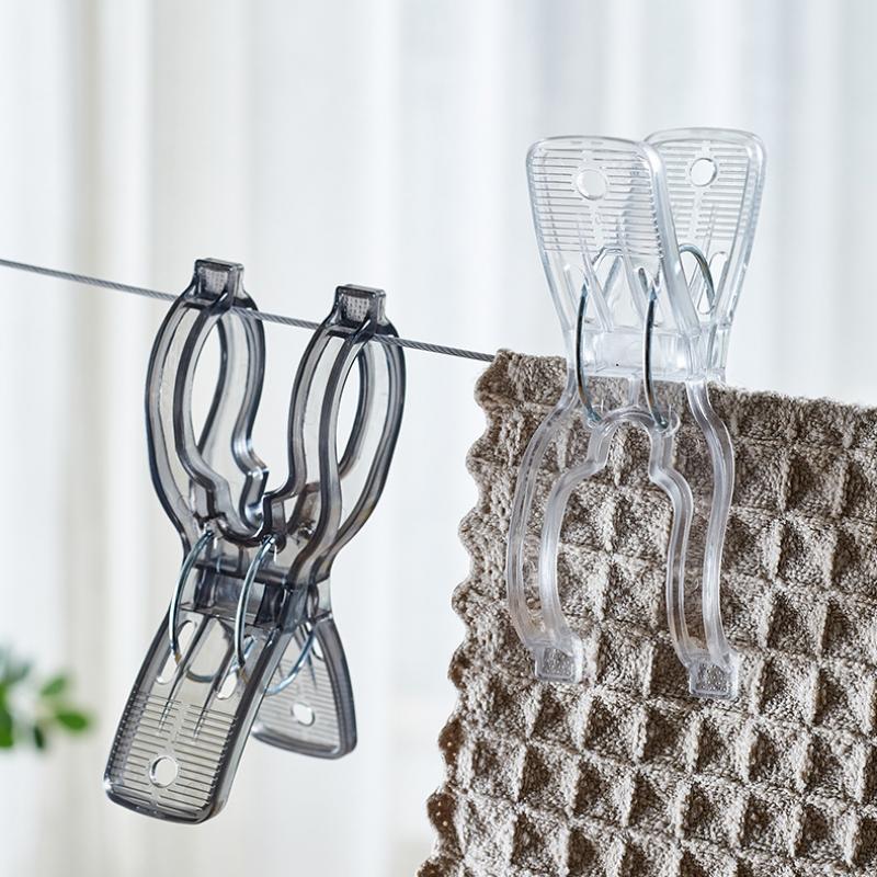 4 Pcs Pinces à Linge Séchantes Portables Transparentes Pince à Linge pour Antidérapant Coupe-Vent Pince à Vêtements Couette pour Organisateur Ménager