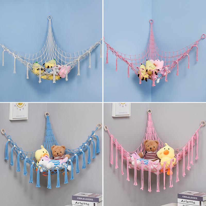 Kinderpoppen opbergnet Muppet hangmat Prinseskleur geweven Organizer