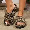 Dames Retro Leopardmønstret EVA Slides - Slip-On Sandaler med Åpen Tå for Stranden med Myk Dempet Såle, Hurtigtørkende Lett Design f
