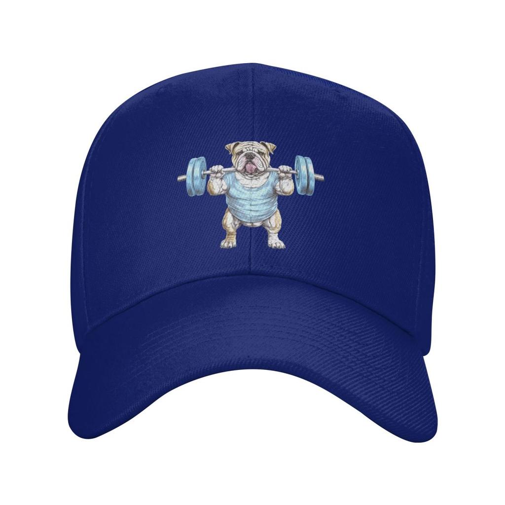 Pet English Bulldog Animal Weightlifting Baseball Caps Fashion Men Women Hats Outdoor Cap Streetwear Baseball Hat Casquette