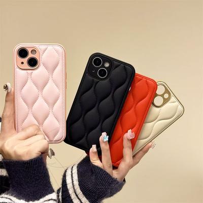 Solid Color Down Jacket Mobile Phone Case Is Suitable for Apple 17 Mobile Phone Case Iphone15promax All-inclusive Huawei Autumn and Winter