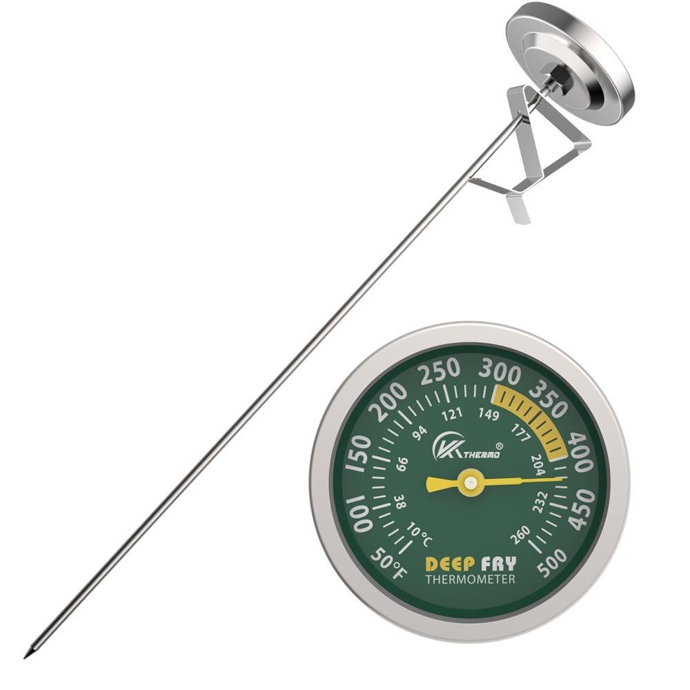 304 Stainless Steel Deep Fry Thermometer Large Dial Barbecue Thermometer  Cooking зелёный