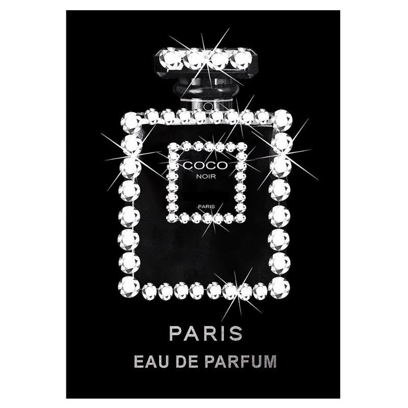Fashionable luxury bottle of coco perfume, canvas, painting, Scandinavian flower, print poster, wall painting, modern decoration of the room
