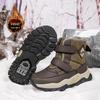 2025 Wolf Tooth Waterproof Leather Hiking Shoes: Durable, Non-slip, Warm Cotton for Winter Boys & Girls