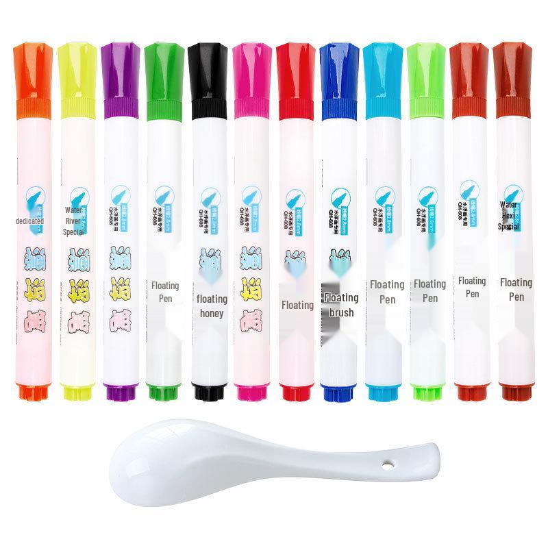 Water-Based Colorful Whiteboard Marker & Magic Floating Paintbrush for Kids - Erasable and Easy To Use