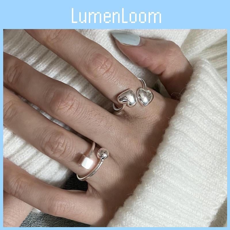 Elegant Adjustable Heart Shaped Geometric Ring For Women Simple And Stylish Design