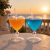 Hitzebeständiges Weinglas Kreativer Herzförmiger Kelch mit Strohhalm, Personalisierter Saft Verdickter Becher für Cocktails Becher, Liebe Herz Stielglas Champagner