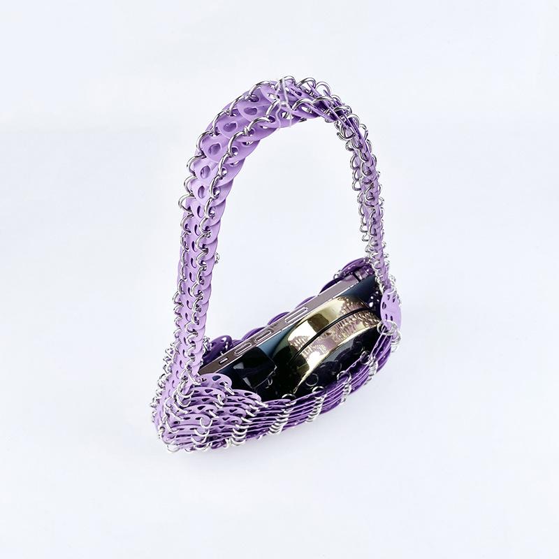 Handmade Woven Metallic Tote with Sequin Accents