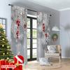 Set Of 2 Flat Printing Popular Christmas Curtains Creative Fashion Snowflakes Digital Printed Polyester Drapes Holiday Curtain