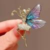 Elegant Retro Crystal Enamel Butterfly Brooch for Women