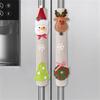 Christmas Home Decoration Supplies  Snowman Elk Linen Refrigerator Handle Stickers Microwave Handle Cover