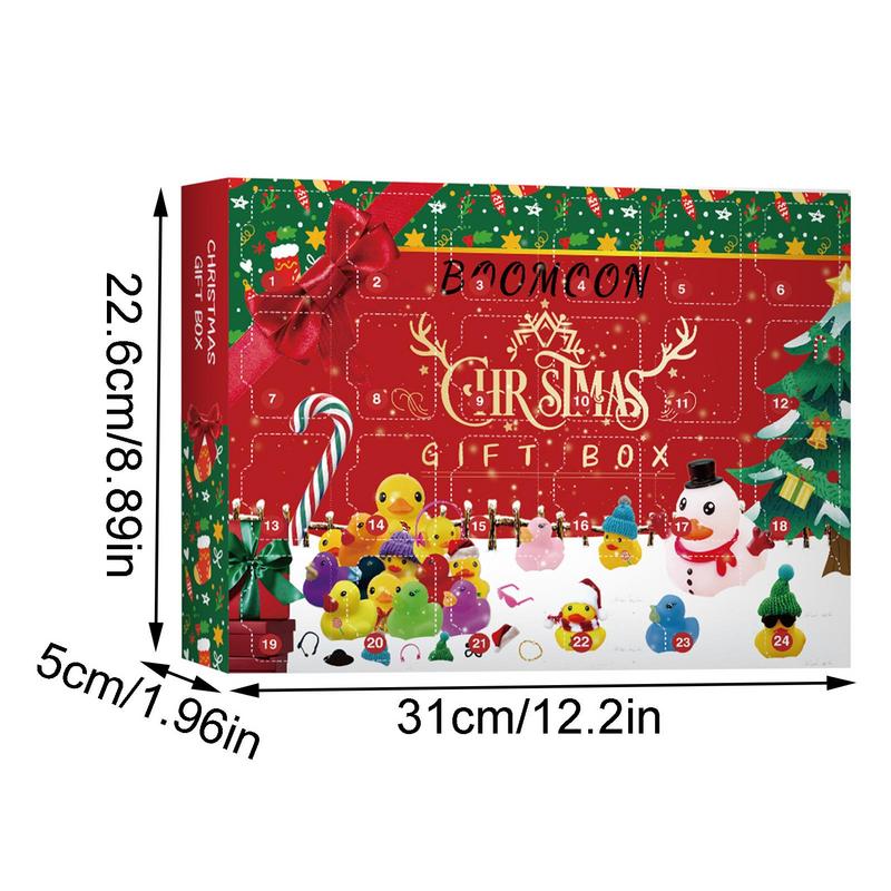 24 Days Of Christmas Advent Calendar Countdown Calendar With 24X Rubber Duck Toys Christmas Countdown Toys For Kids Friends