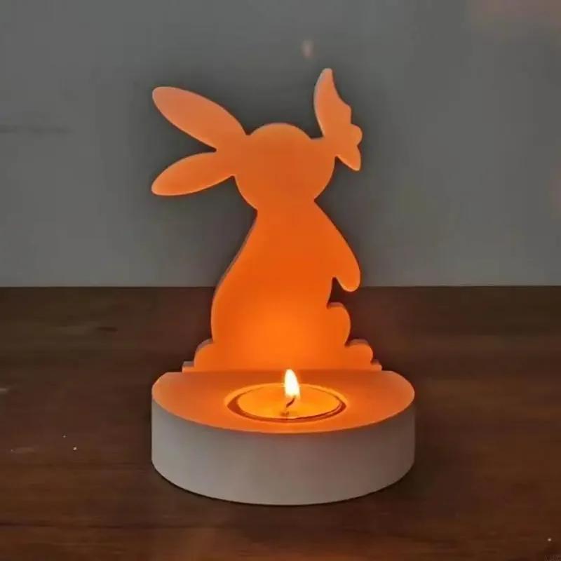1pcs Easter Rabbit Holder Molds Silicone Candlesticks Molds for EasterCrafting