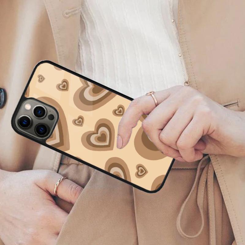 

Latte Love Tunnel Brown Heart Magnetic Phone Case For APPLE iPhone 17 Air 16 14 13 12 Pro Max 15 Plus Wireless MagSafe Cover iPhone 13mini