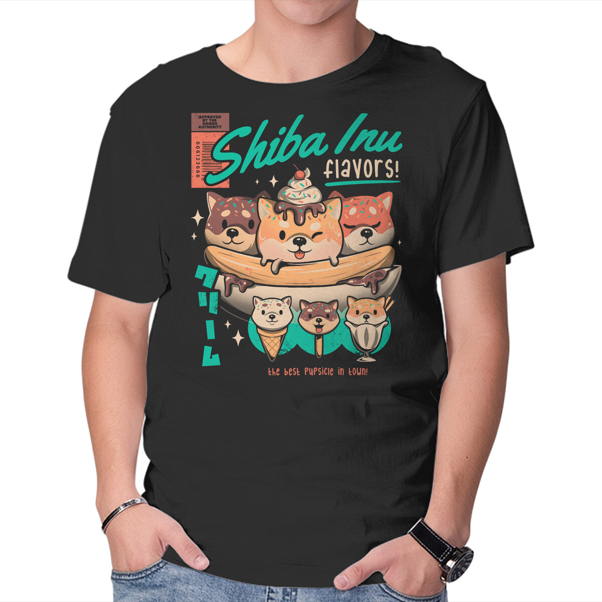 Unisex Crew Neck T-Shirt Shiba Inu Flavors Graphic Short Sleeve Casual Tee XS