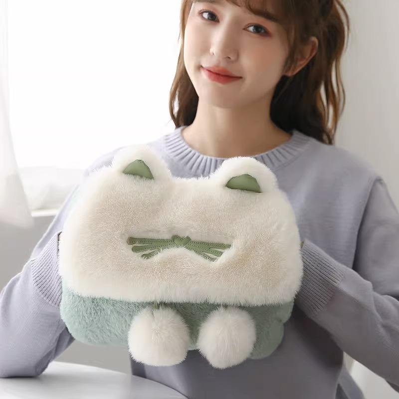 Electric Plush Hot Water Bottle: Washable, Cute Warm Baby Compress Bag & Hand Warmer