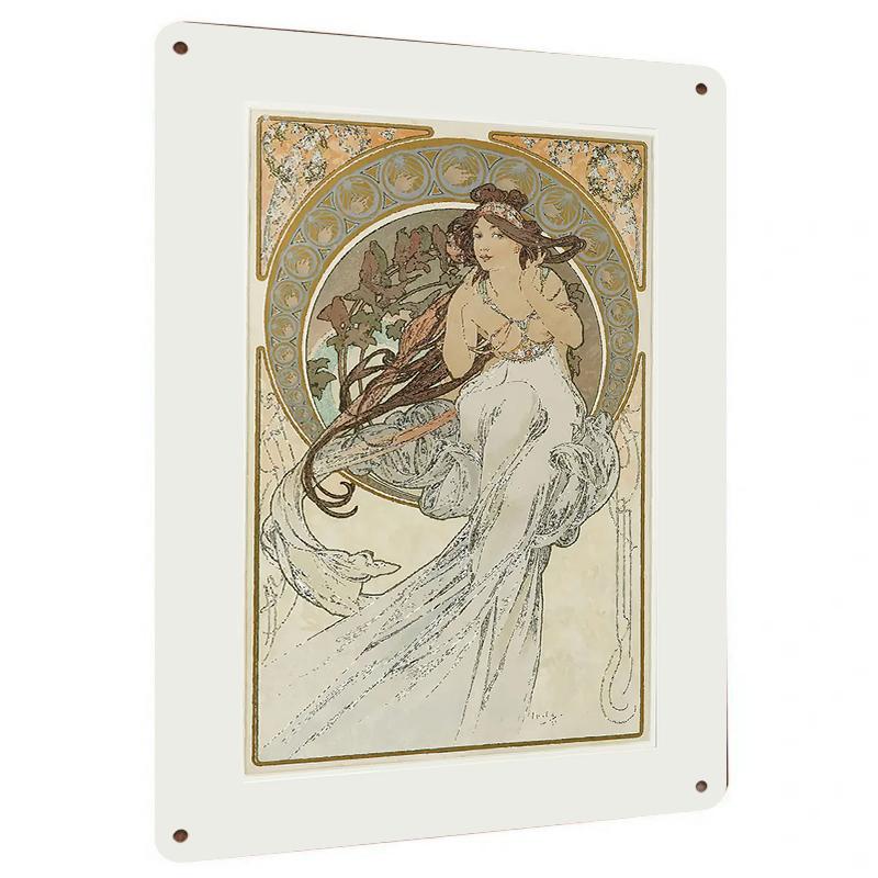 

Vintage Mucha Style Art New Art Movement Decorative Painting Living Room Wall Art Hanging Painting 20x30cm（7.8x11.8inch）