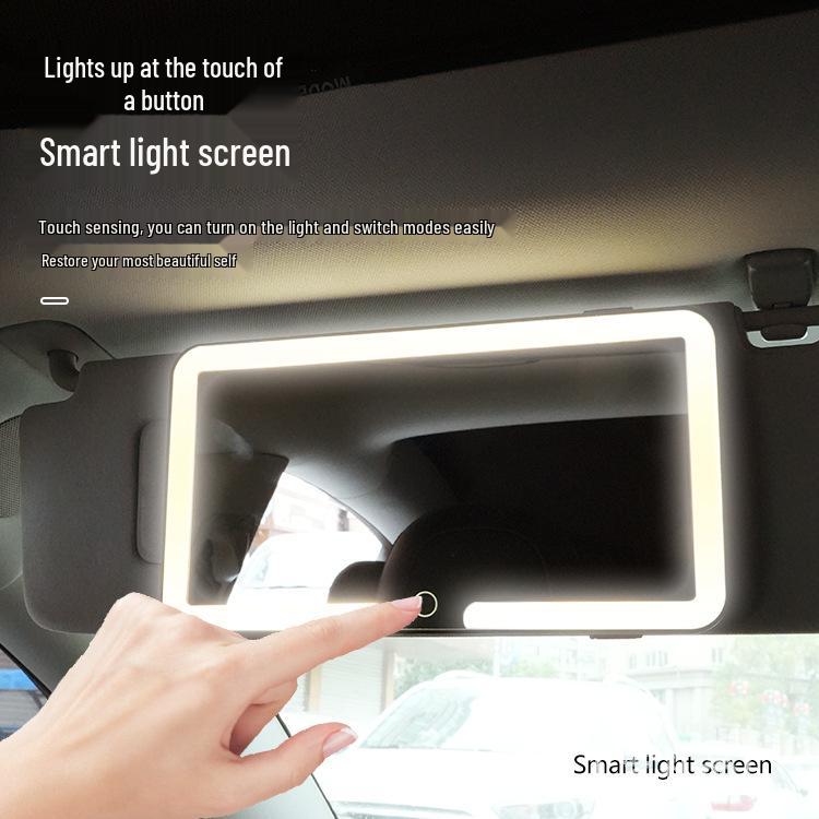 LED Touch Car Sun Visor Vanity Mirror: HD Makeup Mirror for Passenger Side
