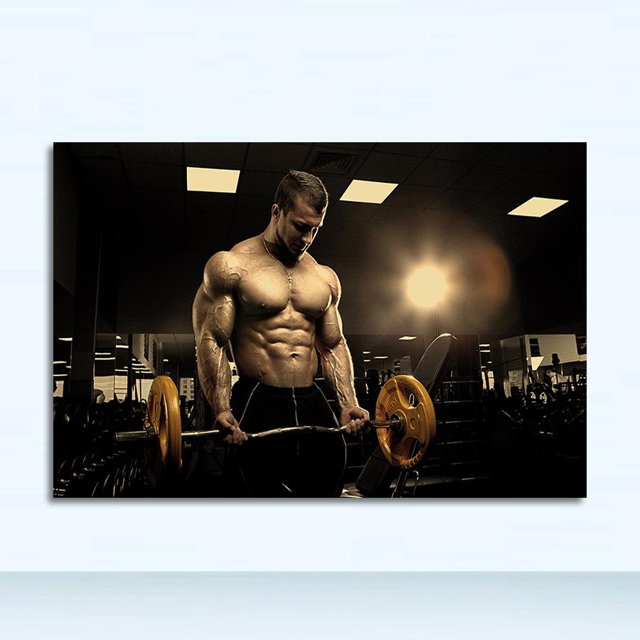 Umelecká maľba Retro plagát Nástenná výzdoba domova Rôzne kreslené formy Fitness Bodybuilding Muscle