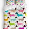 Dachshund Catoon Dog Kawaii Bedding Set 3pcs Duvet Cover Pillowcase Kids Adult Quilt Cover Double Bed Set Home Textile