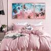 3Pcs Pink Beach Canvas Wall Art Tropical Coastal Palm Trees Wall Decor Pictures Preppy Ocean Wave Landscape Posters Prints for Living Room Bedroom