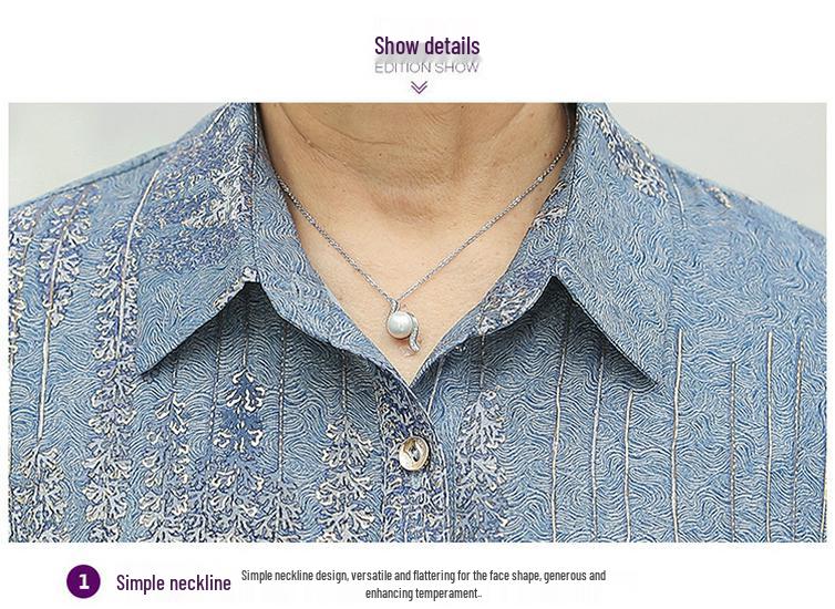 Elegant Grandma Style Silk Tops for Seniors – Stylish Summer Clothing for Refined 70-Year-Old Women