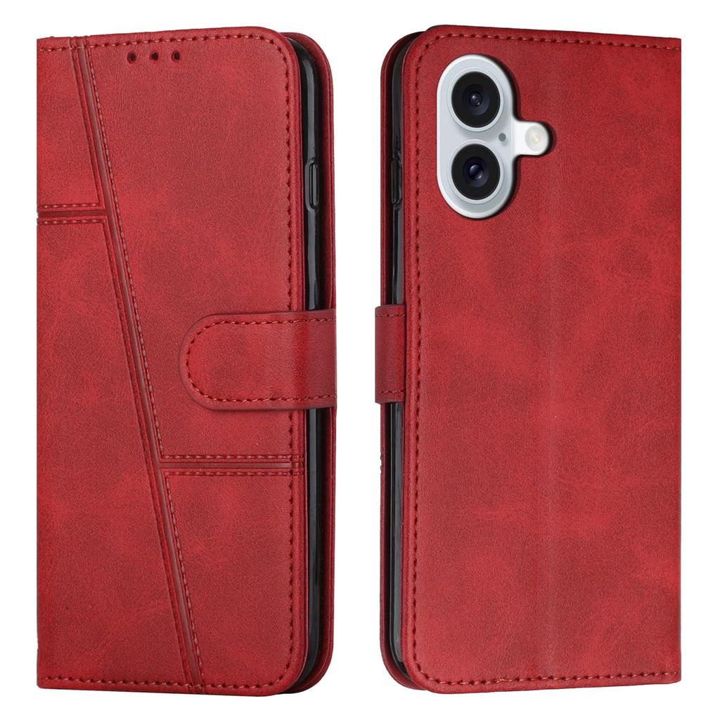 For iPhone 17 Leather Phone Case Foldable Stand Wallet Flip Cover with Strap