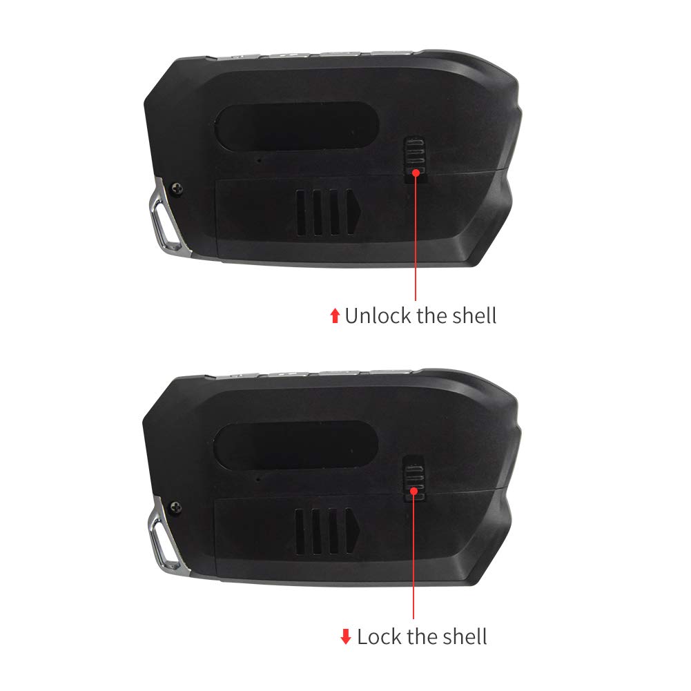 EASYGUARD Car Alarm System with Large LCD Pager Remote Control and Turbo Timer Impact DC12V 2-Way EC201-M9 1.73" Display, Starter, Mode, Warning,