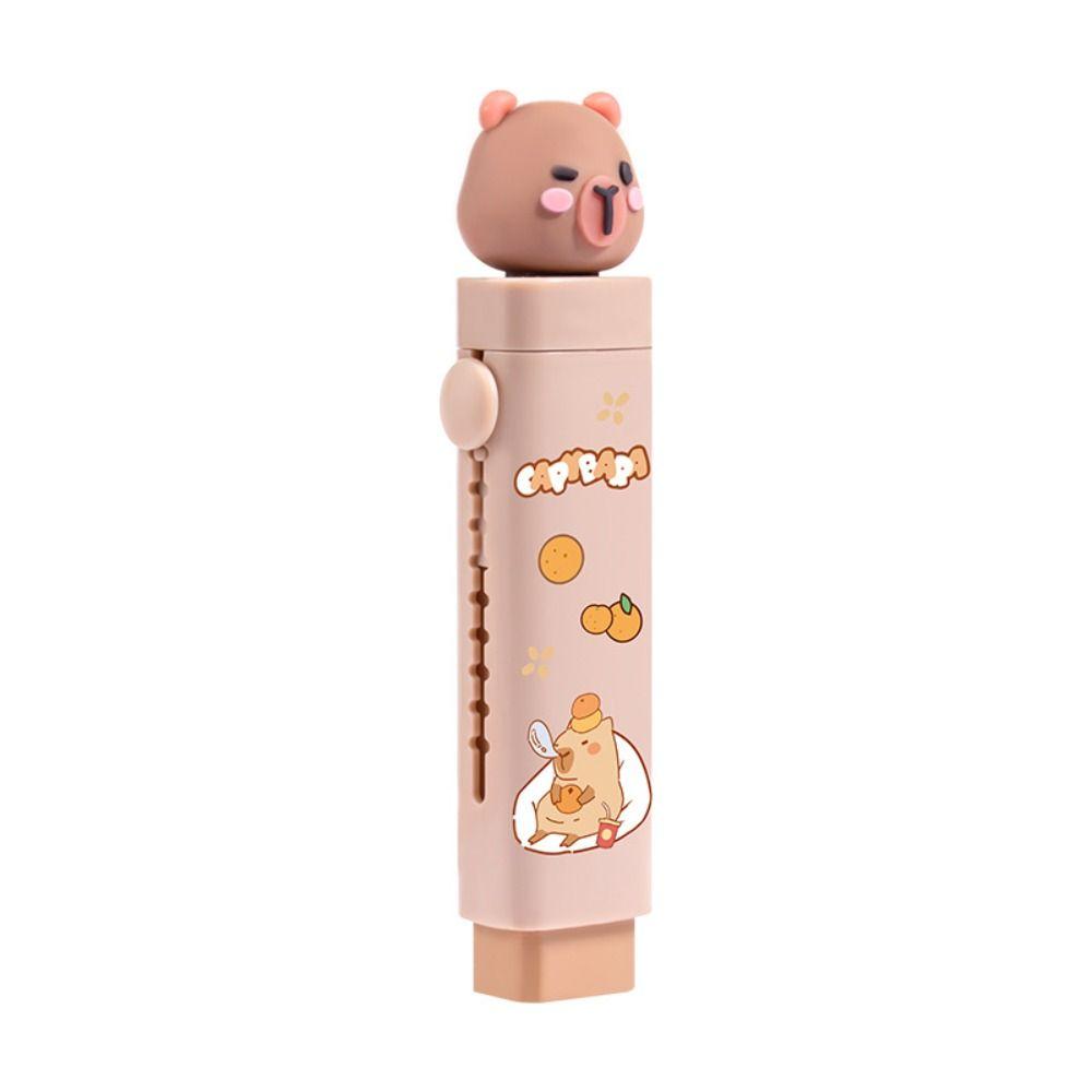 High Quality Push-pull Eraser Without Leaving Marks No Debris Pencil Erasers Cartoon Capybara Rubber Eraser Back To School Gift