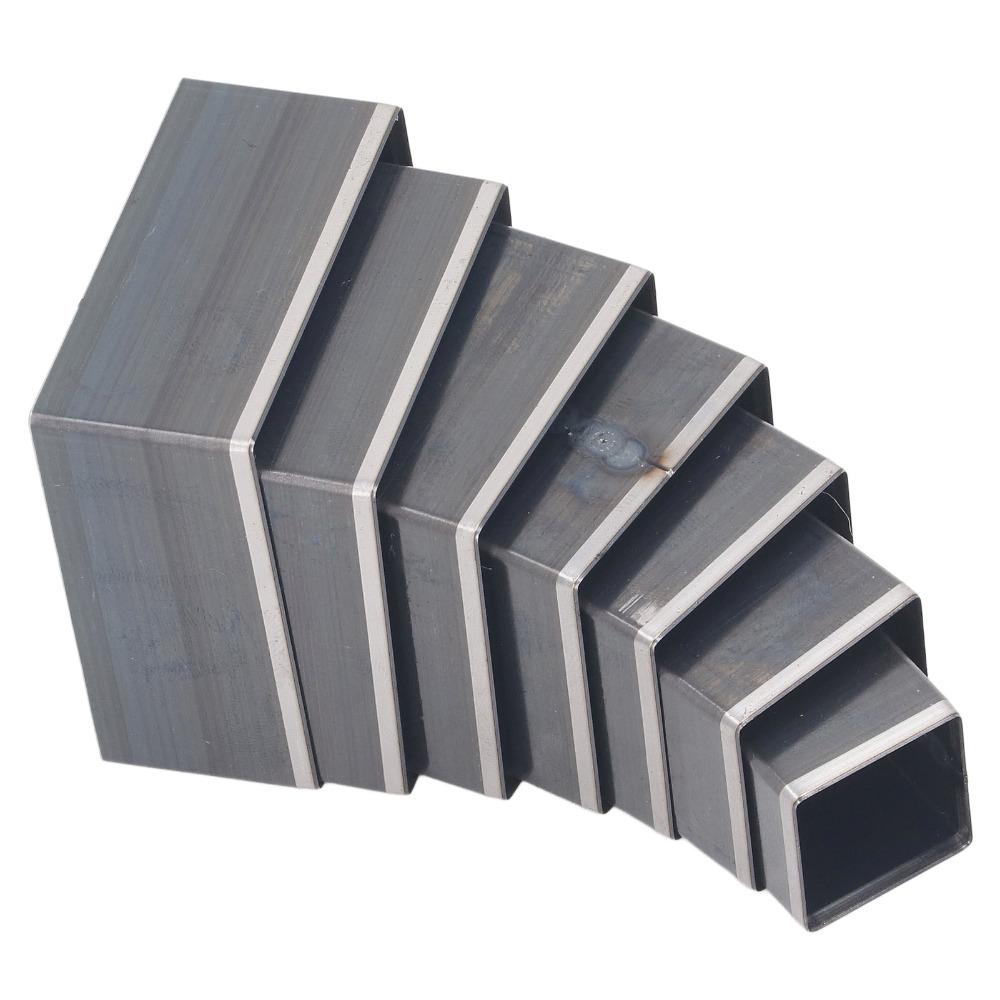 7dílná sada čtvercových děrovačů na kůži z uhlíkové oceli, sada lisovacích raznic pro DIY kožené řemeslo