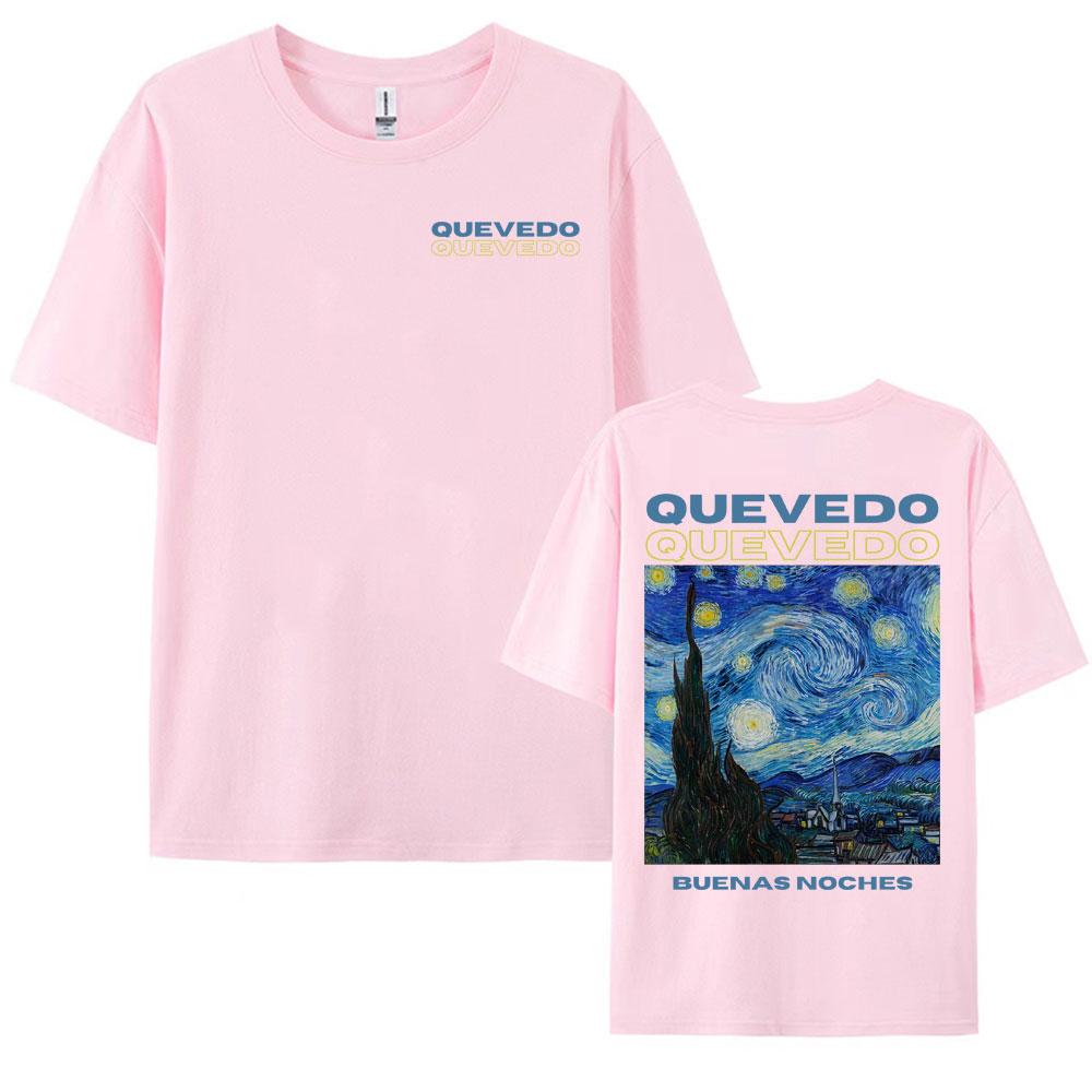 Rapper Quevedo Buenas Noches Album Graphic New Tshirts Vintage Hip Hop High Street T Shirts Men Women Summer Oversized T Shirt