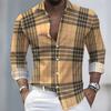 Men's Striped Long-Sleeved Shirt - Stylish, Business Casual, and Comfortable Men's Top, Suitable for Various Occasions.