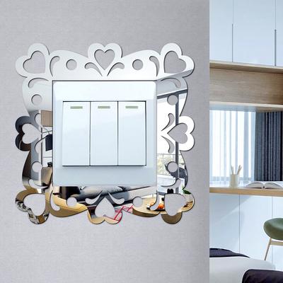 1Pc Acrylic Fashion Wall Stickers Personality Geometry Simplicity Switch Sticker Waterproof Love Pattern