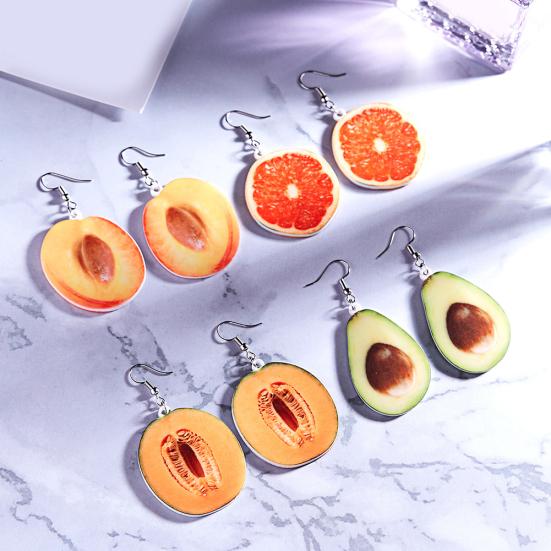 Boucles d'oreilles créatives en forme de fruits frais en noix de coco pour femmes, bijoux de fête de vacances d'été