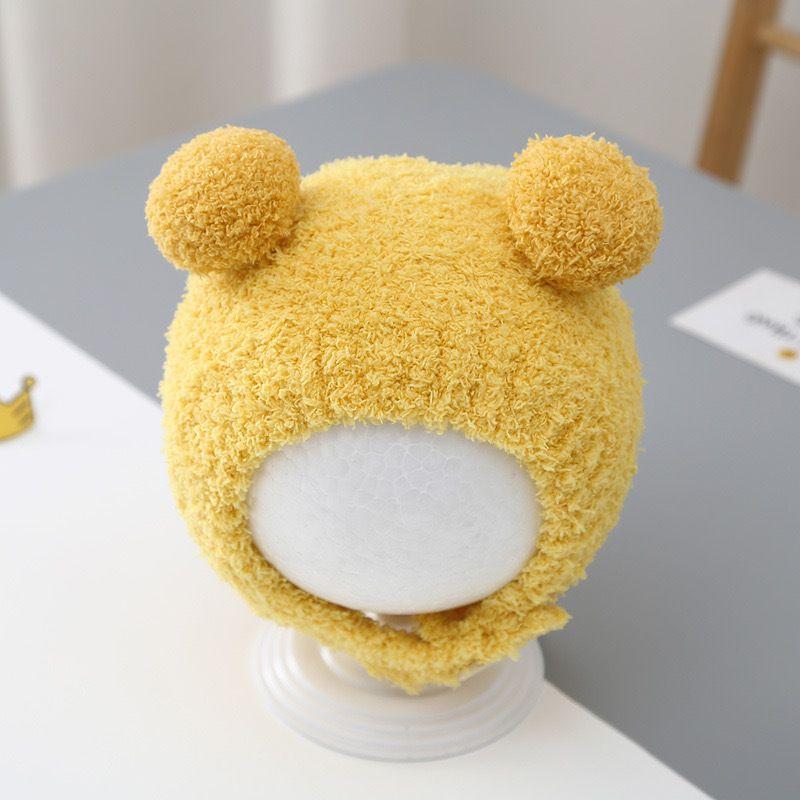 

Детская шапка модная с двойным шариком теплая детская защитная шапка для ушей детская шерстяная шапка